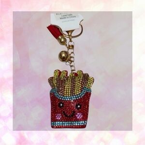 🦄 French Fries Bling Rhinestone Puffy Bag Charm/Keychain!